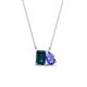 1 - Arika 1.15 ctw Emerald Shape London Blue Topaz with Pear Shape Tanzanite Toi Et Moi Women Pendant Necklace 