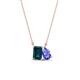 1 - Arika 1.15 ctw Emerald Shape London Blue Topaz with Pear Shape Tanzanite Toi Et Moi Women Pendant Necklace 