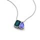 3 - Arika 1.15 ctw Emerald Shape London Blue Topaz with Pear Shape Tanzanite Toi Et Moi Women Pendant Necklace 