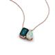3 - Arika 0.95 ctw Emerald Shape London Blue Topaz with Pear Shape Opal Toi Et Moi Women Pendant Necklace 