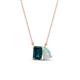 1 - Arika 0.95 ctw Emerald Shape London Blue Topaz with Pear Shape Opal Toi Et Moi Women Pendant Necklace 