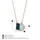 4 - Arika 0.95 ctw Emerald Shape London Blue Topaz with Pear Shape Opal Toi Et Moi Women Pendant Necklace 