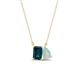 1 - Arika 0.95 ctw Emerald Shape London Blue Topaz with Pear Shape Opal Toi Et Moi Women Pendant Necklace 
