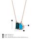 4 - Arika 0.95 ctw Emerald Shape London Blue Topaz with Pear Shape Turquoise Toi Et Moi Women Pendant Necklace 