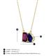 4 - Arika 1.20 ctw Emerald Shape Rhodolite Garnet with Pear Shape Created Blue Sapphire Toi Et Moi Women Pendant Necklace 