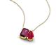 3 - Arika 1.20 ctw Emerald Shape Rhodolite Garnet with Pear Shape Created Ruby Toi Et Moi Women Pendant Necklace 