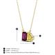 4 - Arika 1.20 ctw Emerald Shape Rhodolite Garnet with Pear Shape Created Yellow Sapphire Toi Et Moi Women Pendant Necklace 