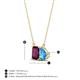4 - Arika 1.25 ctw Emerald Shape Rhodolite Garnet with Pear Shape Blue Topaz Toi Et Moi Women Pendant Necklace 