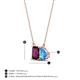 4 - Arika 1.25 ctw Emerald Shape Rhodolite Garnet with Pear Shape Blue Topaz Toi Et Moi Women Pendant Necklace 