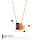 4 - Arika 1.15 ctw Emerald Shape Rhodolite Garnet with Pear Shape Citrine Toi Et Moi Women Pendant Necklace 