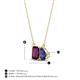 4 - Arika 1.10 ctw Emerald Shape Rhodolite Garnet with Pear Shape Iolite Toi Et Moi Women Pendant Necklace 