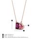 4 - Arika 1.20 ctw Emerald Shape Rhodolite Garnet with Pear Shape Pink Tourmaline Toi Et Moi Women Pendant Necklace 