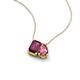 3 - Arika 1.20 ctw Emerald Shape Rhodolite Garnet with Pear Shape Pink Tourmaline Toi Et Moi Women Pendant Necklace 