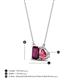 4 - Arika 1.20 ctw Emerald Shape Rhodolite Garnet with Pear Shape Pink Tourmaline Toi Et Moi Women Pendant Necklace 