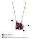 4 - Arika 1.30 ctw Emerald Shape Rhodolite Garnet with Pear Shape Red Garnet Toi Et Moi Women Pendant Necklace 