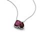 3 - Arika 1.30 ctw Emerald Shape Rhodolite Garnet with Pear Shape Red Garnet Toi Et Moi Women Pendant Necklace 