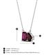 4 - Arika 1.30 ctw Emerald Shape Rhodolite Garnet with Pear Shape Red Garnet Toi Et Moi Women Pendant Necklace 