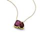 3 - Arika 1.30 ctw Emerald Shape Rhodolite Garnet with Pear Shape Red Garnet Toi Et Moi Women Pendant Necklace 