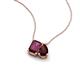 3 - Arika 1.30 ctw Emerald Shape Rhodolite Garnet with Pear Shape Red Garnet Toi Et Moi Women Pendant Necklace 