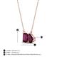 4 - Arika 1.30 ctw Emerald Shape with Pear Shape Rhodolite Garnet Toi Et Moi Women Pendant Necklace 