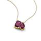 3 - Arika 1.30 ctw Emerald Shape with Pear Shape Rhodolite Garnet Toi Et Moi Women Pendant Necklace 