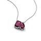 3 - Arika 1.30 ctw Emerald Shape with Pear Shape Rhodolite Garnet Toi Et Moi Women Pendant Necklace 