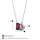 4 - Arika 1.10 ctw Emerald Shape Rhodolite Garnet with Pear Shape Smoky Quartz Toi Et Moi Women Pendant Necklace 