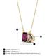 4 - Arika 1.10 ctw Emerald Shape Rhodolite Garnet with Pear Shape Smoky Quartz Toi Et Moi Women Pendant Necklace 