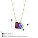 4 - Arika 1.20 ctw Emerald Shape Rhodolite Garnet with Pear Shape Tanzanite Toi Et Moi Women Pendant Necklace 