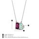 4 - Arika 1.00 ctw Emerald Shape Rhodolite Garnet with Pear Shape Opal Toi Et Moi Women Pendant Necklace 