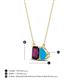 4 - Arika 1.00 ctw Emerald Shape Rhodolite Garnet with Pear Shape Turquoise Toi Et Moi Women Pendant Necklace 