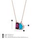 4 - Arika 1.00 ctw Emerald Shape Rhodolite Garnet with Pear Shape Turquoise Toi Et Moi Women Pendant Necklace 