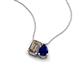 3 - Arika 1.00 ctw Emerald Shape Smoky Quartz with Pear Shape Created Blue Sapphire Toi Et Moi Women Pendant Necklace 