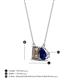 4 - Arika 1.00 ctw Emerald Shape Smoky Quartz with Pear Shape Created Blue Sapphire Toi Et Moi Women Pendant Necklace 