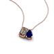3 - Arika 1.00 ctw Emerald Shape Smoky Quartz with Pear Shape Created Blue Sapphire Toi Et Moi Women Pendant Necklace 
