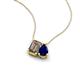 3 - Arika 1.00 ctw Emerald Shape Smoky Quartz with Pear Shape Created Blue Sapphire Toi Et Moi Women Pendant Necklace 