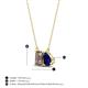 4 - Arika 1.00 ctw Emerald Shape Smoky Quartz with Pear Shape Created Blue Sapphire Toi Et Moi Women Pendant Necklace 