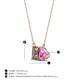 4 - Arika 1.00 ctw Emerald Shape Smoky Quartz with Pear Shape Created Pink Sapphire Toi Et Moi Women Pendant Necklace 