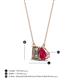 4 - Arika 1.00 ctw Emerald Shape Smoky Quartz with Pear Shape Created Ruby Toi Et Moi Women Pendant Necklace 