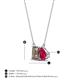 4 - Arika 1.00 ctw Emerald Shape Smoky Quartz with Pear Shape Created Ruby Toi Et Moi Women Pendant Necklace 