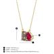 4 - Arika 1.00 ctw Emerald Shape Smoky Quartz with Pear Shape Created Ruby Toi Et Moi Women Pendant Necklace 