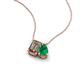 3 - Arika 0.88 ctw Emerald Shape Smoky Quartz with Pear Shape Created Emerald Toi Et Moi Women Pendant Necklace 