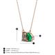 4 - Arika 0.88 ctw Emerald Shape Smoky Quartz with Pear Shape Created Emerald Toi Et Moi Women Pendant Necklace 