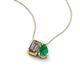 3 - Arika 0.88 ctw Emerald Shape Smoky Quartz with Pear Shape Created Emerald Toi Et Moi Women Pendant Necklace 