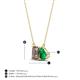 4 - Arika 0.88 ctw Emerald Shape Smoky Quartz with Pear Shape Created Emerald Toi Et Moi Women Pendant Necklace 
