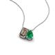 3 - Arika 0.88 ctw Emerald Shape Smoky Quartz with Pear Shape Created Emerald Toi Et Moi Women Pendant Necklace 