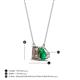4 - Arika 0.88 ctw Emerald Shape Smoky Quartz with Pear Shape Created Emerald Toi Et Moi Women Pendant Necklace 