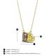 4 - Arika 1.00 ctw Emerald Shape Smoky Quartz with Pear Shape Created Yellow Sapphire Toi Et Moi Women Pendant Necklace 