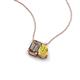 3 - Arika 1.00 ctw Emerald Shape Smoky Quartz with Pear Shape Created Yellow Sapphire Toi Et Moi Women Pendant Necklace 