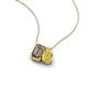3 - Arika 1.00 ctw Emerald Shape Smoky Quartz with Pear Shape Created Yellow Sapphire Toi Et Moi Women Pendant Necklace 